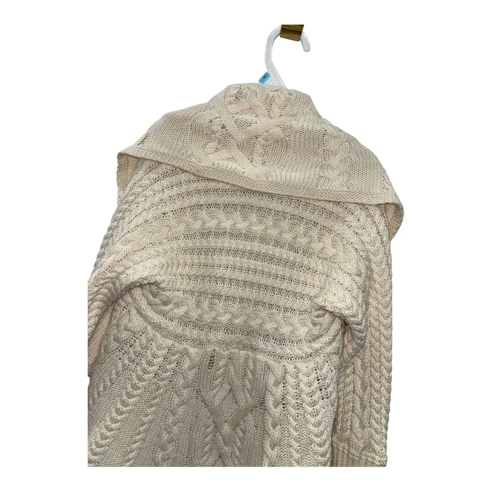Ralph Lauren Girls Yth S 7/8 Cable Knit Cardigan Cream Ivory Open‎ Front Sweater